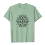 Buddha Stones Mandala Flower Om Mani Padme Hum Sanskrit Mantra Tee T-shirt - PaleGreen - 2XL - image 15