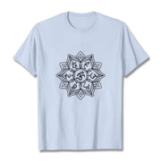 Buddha Stones Mandala Flower Om Mani Padme Hum Sanskrit Mantra Tee T-shirt - LightCyan - 2XL - image 19