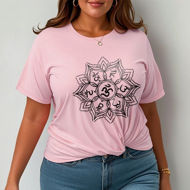 Buddha Stones Mandala Flower Om Mani Padme Hum Sanskrit Mantra Tee T-shirt - image 14