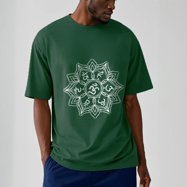Buddha Stones Mandala Flower Om Mani Padme Hum Sanskrit Mantra Tee T-shirt - image 6
