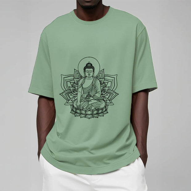Buddha Stones Medicine Buddha Seated On A Lotus Pedestal Tee T-shirt - image 16