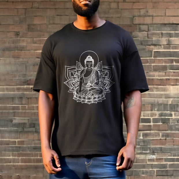 Buddha Stones Medicine Buddha Seated On A Lotus Pedestal Tee T-shirt - image 3