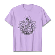 Buddha Stones Medicine Buddha Seated On A Lotus Pedestal Tee T-shirt - Plum - 2XL - image 17