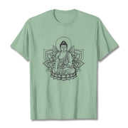 Buddha Stones Medicine Buddha Seated On A Lotus Pedestal Tee T-shirt - PaleGreen - 2XL - image 15