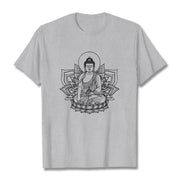 Buddha Stones Medicine Buddha Seated On A Lotus Pedestal Tee T-shirt - LightGrey - 2XL - image 20