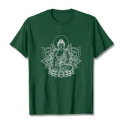 Buddha Stones Medicine Buddha Seated On A Lotus Pedestal Tee T-shirt - ForestGreen - 2XL - image 11