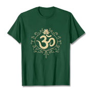 Buddha Stones Om Symbol Vines Lotus Flower Tee T-shirt - ForestGreen - 2XL - image 6