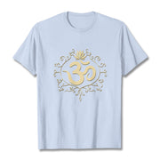 Buddha Stones Om Symbol Vines Lotus Flower Tee T-shirt - LightCyan - 2XL - image 14