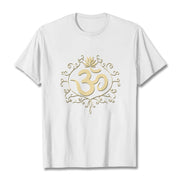 Buddha Stones Om Symbol Vines Lotus Flower Tee T-shirt - White - 2XL - image 8