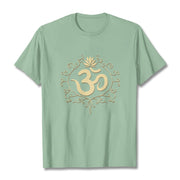 Buddha Stones Om Symbol Vines Lotus Flower Tee T-shirt - PaleGreen - 2XL - image 19