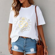Buddha Stones Om Symbol Vines Lotus Flower Tee T-shirt - image 10