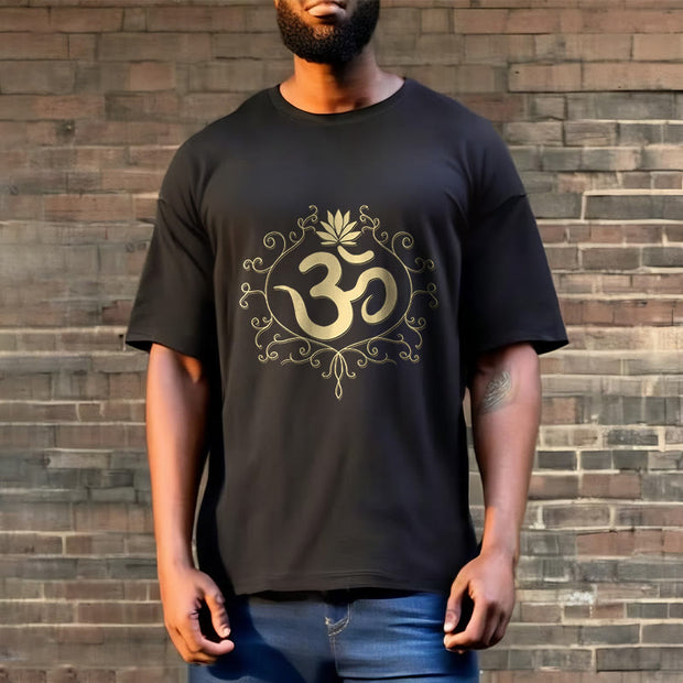 Buddha Stones Om Symbol Vines Lotus Flower Tee T-shirt - image 3