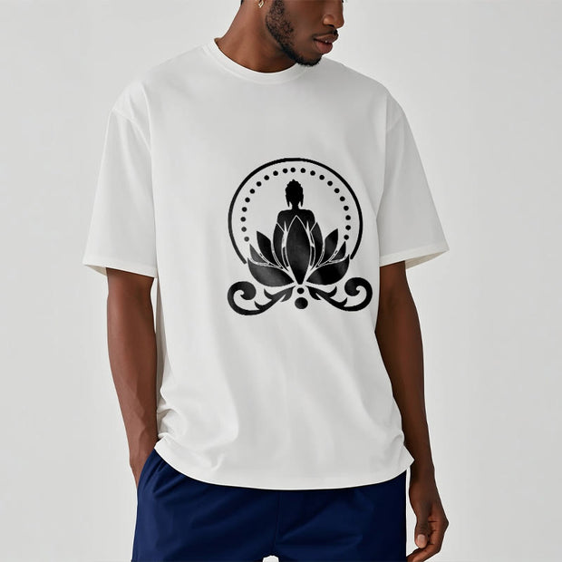Buddha Stones Meditation Buddha Seated On A Lotus Flower Tee T-shirt - image 9