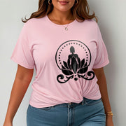 Buddha Stones Meditation Buddha Seated On A Lotus Flower Tee T-shirt - image 14