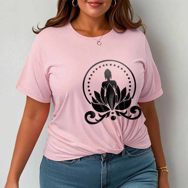Buddha Stones Meditation Buddha Seated On A Lotus Flower Tee T-shirt - image 14
