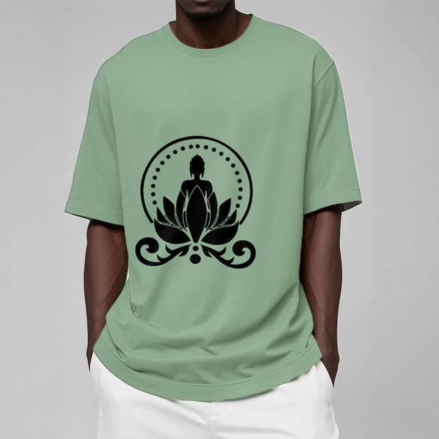 Buddha Stones Meditation Buddha Seated On A Lotus Flower Tee T-shirt - image 16