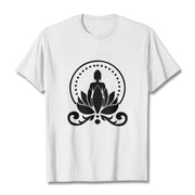Buddha Stones Meditation Buddha Seated On A Lotus Flower Tee T-shirt - White - 2XL - image 8