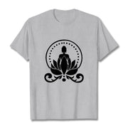 Buddha Stones Meditation Buddha Seated On A Lotus Flower Tee T-shirt - LightGrey - 2XL - image 20