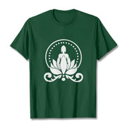 Buddha Stones Meditation Buddha Seated On A Lotus Flower Tee T-shirt - ForestGreen - 2XL - image 1