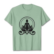 Buddha Stones Meditation Buddha Seated On A Lotus Flower Tee T-shirt - PaleGreen - 2XL - image 15