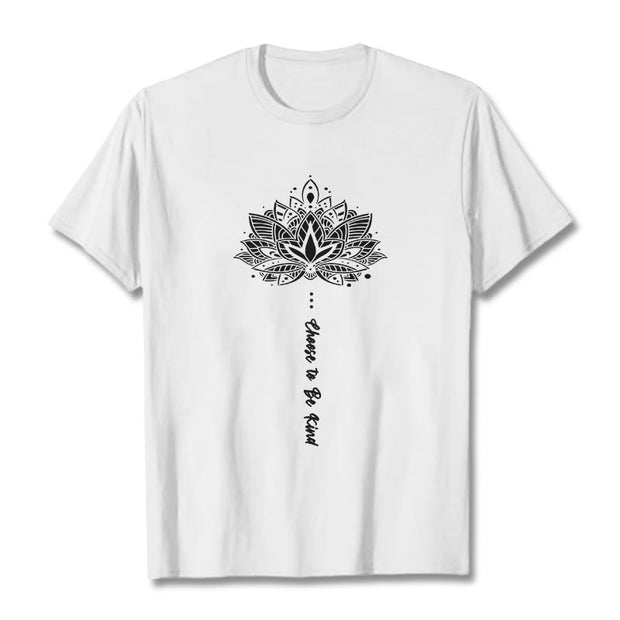 Buddha Stones Choose To Be Kind Geometric Flower Tee T-shirt - White - 2XL - image 8