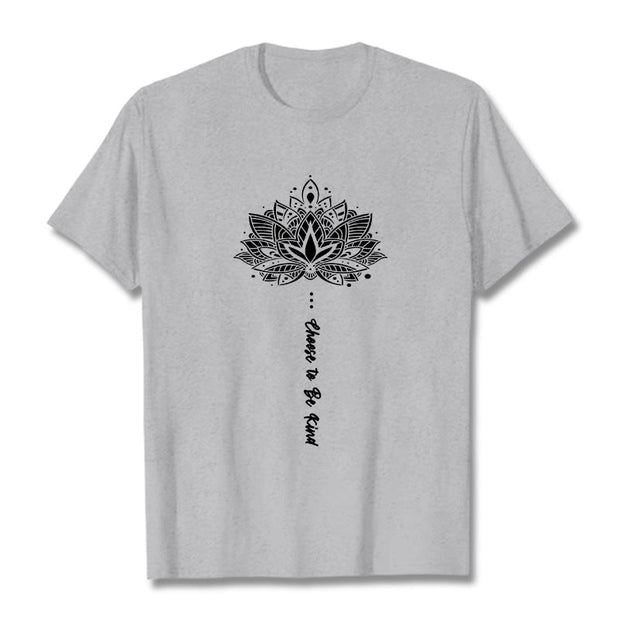 Buddha Stones Choose To Be Kind Geometric Flower Tee T-shirt - LightGrey - 2XL - image 20
