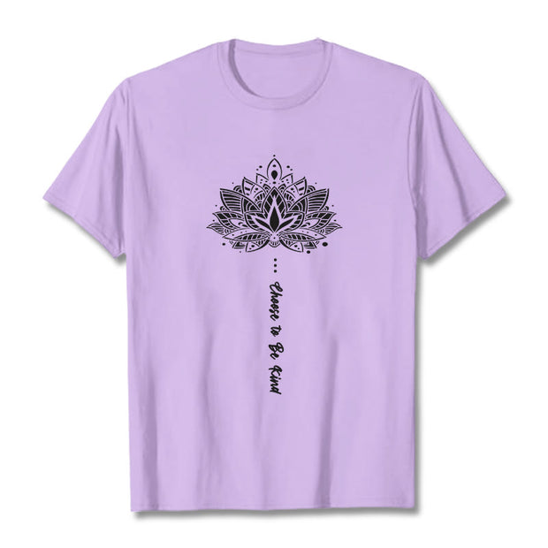 Buddha Stones Choose To Be Kind Geometric Flower Tee T-shirt - Plum - 2XL - image 17