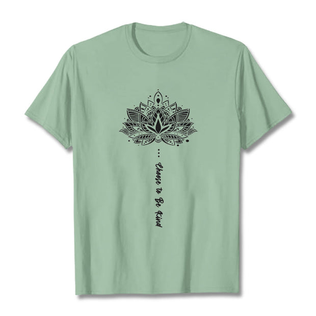 Buddha Stones Choose To Be Kind Geometric Flower Tee T-shirt - PaleGreen - 2XL - image 15