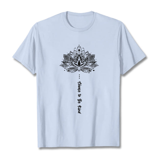 Buddha Stones Choose To Be Kind Geometric Flower Tee T-shirt - LightCyan - 2XL - image 19