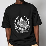 Buddha Stones Meditation Buddha Seated Inside A Lotus Flower Tee T-shirt - image 8