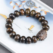 Buddha Stones Tibetan Three-Faced Buddha Serenity Wood Bracelet - image 7