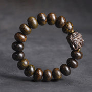 Buddha Stones Tibetan Three-Faced Buddha Serenity Wood Bracelet - Wood(Wrist Circumference 14-17cm) - image 1