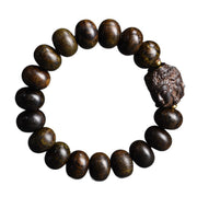 Buddha Stones Tibetan Three-Faced Buddha Serenity Wood Bracelet - image 11