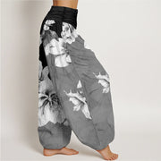 Buddha Stones Camellia Pattern Women's Elastic Waist Harem Pants - image 10