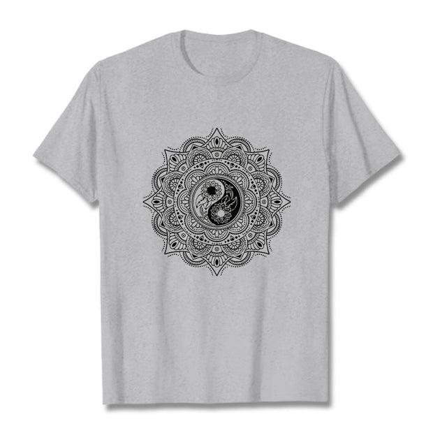 Buddha Stones Mandala YinYang Symbol Pattern Tee T-shirt - LightGrey - 2XL - image 20