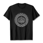Buddha Stones Mandala Lotus Flower Pattern Tee T-shirt - Black - 2XL - image 5
