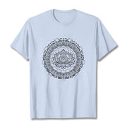 Buddha Stones Mandala Lotus Flower Pattern Tee T-shirt - LightCyan - 2XL - image 19