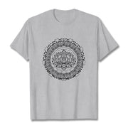 Buddha Stones Mandala Lotus Flower Pattern Tee T-shirt - LightGrey - 2XL - image 20