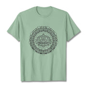 Buddha Stones Mandala Lotus Flower Pattern Tee T-shirt - PaleGreen - 2XL - image 15