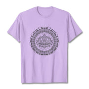 Buddha Stones Mandala Lotus Flower Pattern Tee T-shirt - Plum - 2XL - image 17