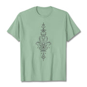 Buddha Stones Hamsa Hand Lotus Flower Pattern Tee T-shirt - PaleGreen - 2XL - image 16
