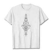 Buddha Stones Hamsa Hand Lotus Flower Pattern Tee T-shirt - White - 2XL - image 7