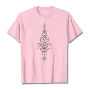 Buddha Stones Hamsa Hand Lotus Flower Pattern Tee T-shirt - LightPink - 2XL - image 14