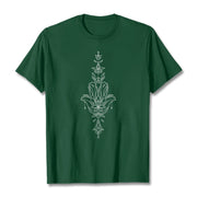 Buddha Stones Hamsa Hand Lotus Flower Pattern Tee T-shirt - ForestGreen - 2XL - image 12