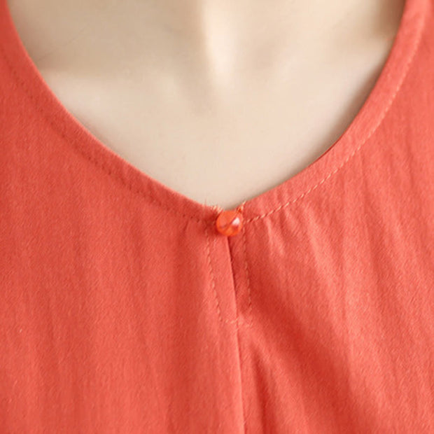 Buddha Stones Casual Plain Women's Half Sleeve Cotton Polyester T-shirt With Pockets - image 21