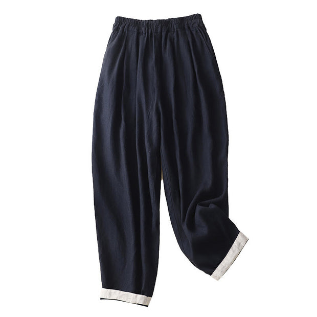 Buddha Stones Commute 7-8 Length Women's Harem Cotton Linen Pants With Pockets - image 16
