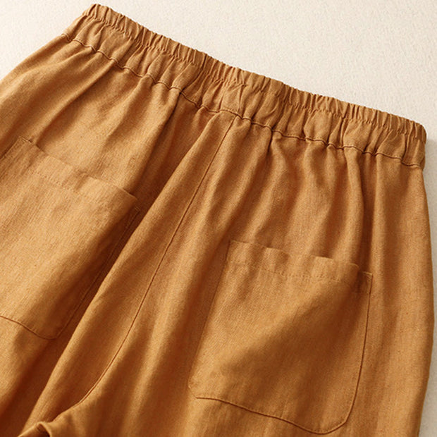 Buddha Stones Commute 7-8 Length Women's Harem Cotton Linen Pants With Pockets - image 5