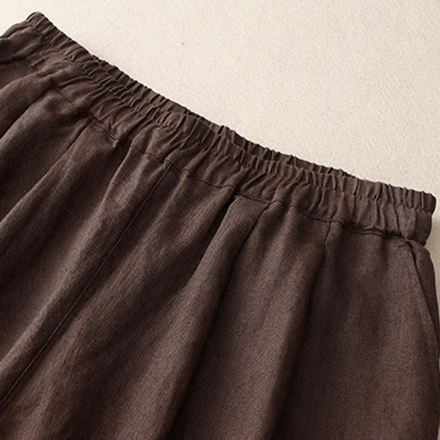 Buddha Stones Commute 7-8 Length Women's Harem Cotton Linen Pants With Pockets - image 18