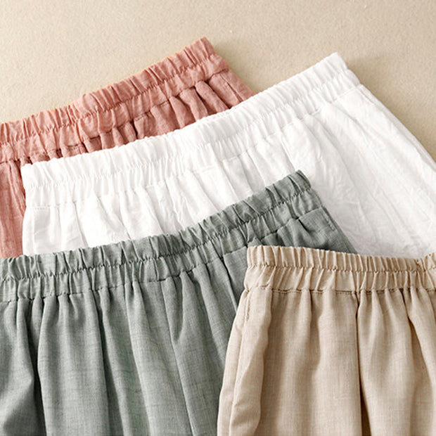 Buddha Stones Frog-Button Hem Slit Design Women's Wide Leg Cotton Linen Pants With Pockets - image 22
