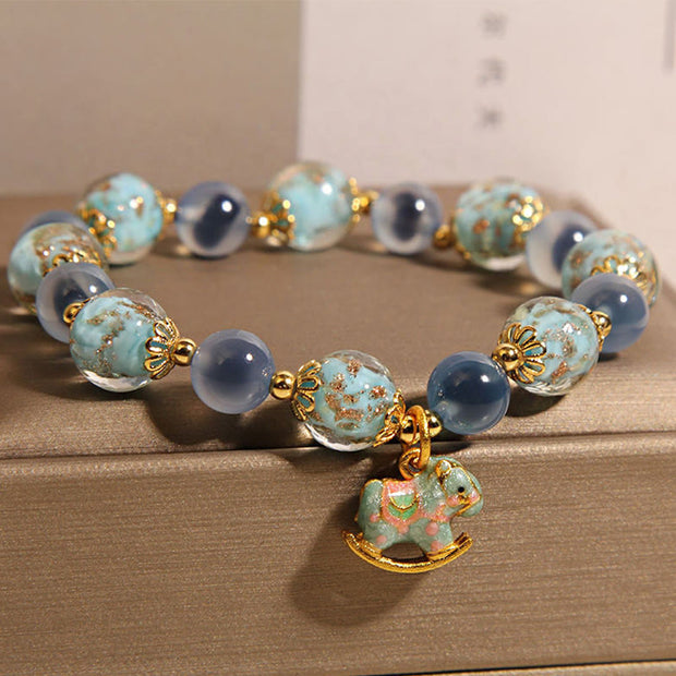 FREE Today: Harmony Strength Natural Candy Agate White Crystal Horse Bracelet - image 2